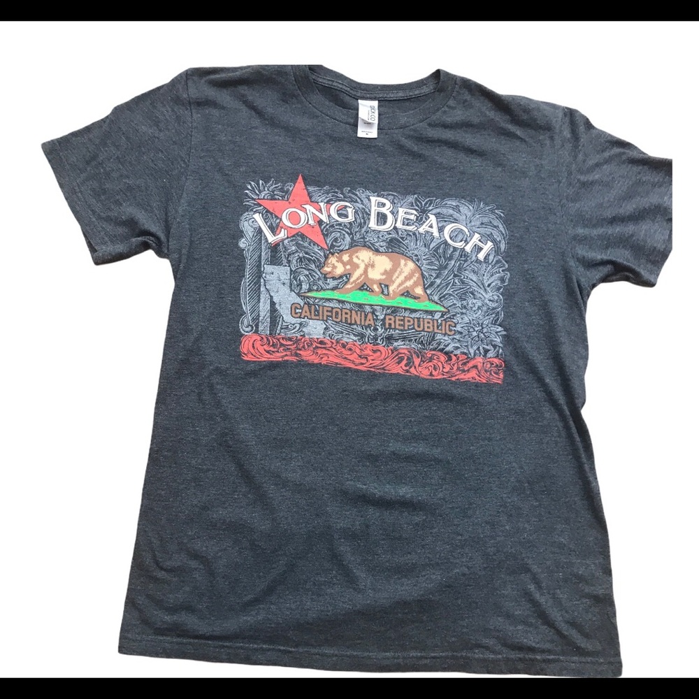 ❤️Duck Co Long Beach CA Flag Graphic Tee Med Bear Waves